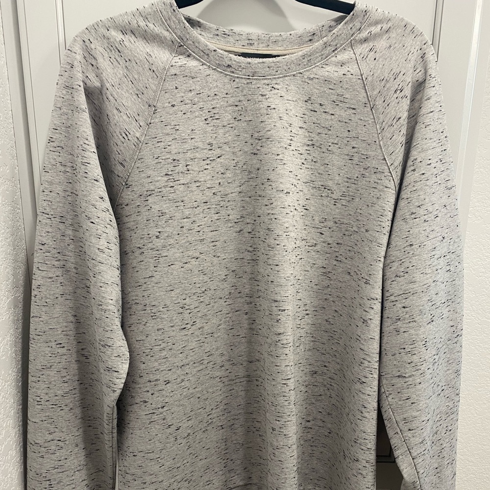 Mens Vince Gray Textured Crewneck Sweatshirt XL